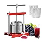 VEVOR 1,56 L Obstpresse Apfelpresse Fruchtpresse mit T-Griff, Beerenpresse 13 x 11,8 cm Apfelpresse Manueller Entsafter Fruchtpresse Mechanische Edelstahl Presse Geeignet für Saft Fruchtpüree usw.