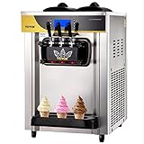 VEVOR Kommerzielle Softeismaschine 2200 W Arbeitsplatte Softeismaschine 22-30 L/Std.Softeismaschine Desktop, Softeismaschine 3 Geschmack mit LCD-Display Eiscrememaschine Speiseeismaschine