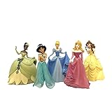 Bullyland 13260- Spielfiguren Set Walt Disney Princess m. Belle, Jasmin, Aurora, Tiana & Cinderella, detailgetreu, ideal als Tortenfigur & kleines Geschenk für Kinder ab 3 Jahren [Exclusive to Amazon]
