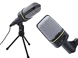 auvisio Microfon: Profi-Kondensator-Studio-Mikrofon mit Stativ, 3,5-mm-Klinkenstecker (Richtmikrofon, Mikrofon PC, Externes)