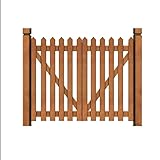 Gartenzauntor aus Holz mit doppelter Öffnung – elegante Teak-Farbe, 135 x 100 cm, Außen-Trennwand für sichere Privatsphäre und stilvolles Bogen-Design