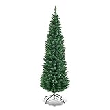 GOPLUS Künstlicher Weihnachtsbaum 150/180/210/240cm, Bleistift Tannenbaum mit Metallständer & üppigen Zweigen, Christbaum künstlich für Festival, Partys