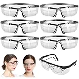 Kigniote Schutzbrille Arbeitsschutzbrille,6 Stück Sicherheitsbrille Transparent Schutzbrille für Brillenträger Labor Schutzbrille Chemie Schutzbrille für Kinder Herren Damen (Schwarzer Rand)