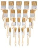 LUNEKUCK Flachpinsel 20PCS Lasurpinsel Set 15 mm 25 mm 35 mm 50 mm breit LackPinsel Holzlasur Maler Pinselset für DIY Lack Lasur Wandfarbe Öl Beizen - Borstenpinsel zum Streichen mit Holzgriff