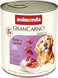 animonda GranCarno Senior Rind + Lamm (6 x 800 g), Hunde Nassfutter für ältere Hunde ab 7 Jahren, Nassfutter mit 100% frischen Zutaten, Senior Hundefutter ohne Getreide