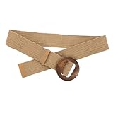 LIFKOME geflochtener Gürtel Stretch-Taillengürtel elastischer Hüftgurt Damen-Kleidergürtel Trendiger Damengürtel Modischer Taillengürtel Damen Gürtel breite Gürtel für Damen PP Gras Khaki