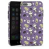 Panzer Handyhülle kompatibel mit Apple iPhone 7 Plus robuste Outdoor Hülle Schutzhülle glänzend Nightmare Before Christmas Disney Pattern