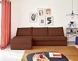 Lisa Design Palmira - 4-Sitzer Ecksofa mit Ecke Links - mit Schlaffunktion tägliche Schlafenszeit - Matratze 14 cm - aus Cord Braun