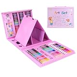 Buntstifte Für Kinder – 208-teiliges Buntstift-Set, Tragbares Kunstetui Mit Buntstift Zum Basteln Und Zeichnen, Doppelseitige Dreifach Faltbare , Ölpastelle, Buntstift, Zeichenset | Kunstbeda