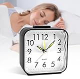 VFANDV Wecker Analog, Leise Ohne Ticken Wecker Quarzwecker mit Lauter Alarm Nachtlicht Schlummerfunktion Batteriebetrieben Reisewecker Tragbarer Wecker für Schlafzimmer Wohnbereich Büro Reisen