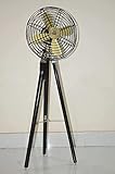 Antiker Ventilator Standventilator mit schwarzem Holzstativ
