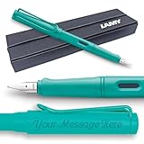 Füllhalter LAMY safari - personalisiert mit Gravur (Linkshänderfeder, Candy Aquamarin)