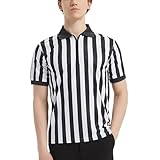 TopTie Herren Schiedsrichtershirt Kurzarm Offizielles Schiedsrichterhemd Umpire Trikots perfekt für Outdoor-Sportarten- M