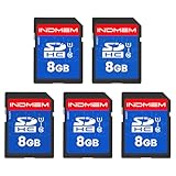 INDMEM SD Card 8GB 5 Packs, SD Memory Card 8GB UHS-I SDHC U1 Class 10, High Speed Card for Digital Camera, Computer, Trail Camera