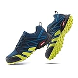Hitmars Trailrunning Schuhe Männer Damen Trail Running Schuhe Herren Traillaufschuhe Trekkingschuhe Wanderschuhe Laufschuhe Unisex Blau-Grün EU 44