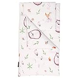 PinkZebra 3er Set Puppenbettwäsche für Puppenbett, Puppenbettzeug 3-teilig, Decke + Kissen + Matratze, aus Baumwolle für Puppen bis 43 cm, ÖKO-TEX, Waldtiere Igel