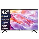 Antteq G42 Smart TV 42 Zoll Fernseher FHD 1080P, Voice Control,DAZN, Play Store,Bluetooth-Sprachfernbedienung,Netflix,Prime Video,Wi-Fi,Triple Tuner