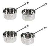 4x Edelstahl Soßentopf mit Stiel ø 10 cm Fassungsvermögen 300 ml Stieltopf Stielkasserolle Serviertopf Sossentopf