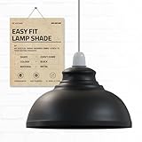 Moderne Retro-Lampenschirme aus Metall, Deckenlampenschirme, Vintage-Industrie-Lampenschirm, 29 cm. (Schwarz)