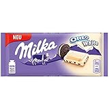 Milka Oreo White – Weiße Alpenmilch-Schokolade mit knusprigen Oreo-Keks-Stückchen – 100g