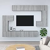AJSEOYBS Tv Eckschrank,Tv Table,Tv Schrank Hochglanztv-Wandschrank Grau Sonoma Holzwerkstoffgeeignet Geeignet für Wohnzimmer, Schlafzimmer, Büro, Empfangsraum, Arbeitszimmer