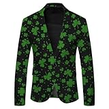 MODSGUE Herren Festliche Blazer St. Patrick's Day Sakko Mode Herrenoberteil, Lässig, Bedruckt, Knopfleiste,Bequem, Modisch, Weich, Formell, Warm Herrenkostüm