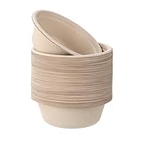 BUCOMTU 50 Stück 500ML Einwegpapierschalen, Umweltfreundliche Einwegschalen, Einweg Suppenschalen, Pappschalen, Biologisch Abbaubar und Kompostierbar, Perfekt für Party und Picknicks, Einmalgeschirr