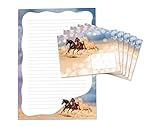 Briefblock mit Umschlag für Kinder drei Pferde Briefpapier-Set Pferd (Block A4 mit 25 Blätter + 15 Umschläge)