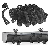 com-four® 50x Dachrinnenhaken für Lichterketten - Regenrinnen-Haken aus Kunststoff - Befestigung für Weihnachtsaußenbeleuchtung - Lichterkettenhalterung