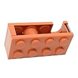 Yechiry Mini-Klebebandspender in Bausteinform, Tragbarer Schreibtischhalter für Büro, Schule, Verschleißfest (ORANGE)