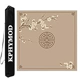 KPHYMOD Mahjong Spiel Matte Quadratische Mahjong-Matte Für Mah Jongg Pai Jiu Poker, Anti-Rutsch-Rauschunterdrückung, Chinesischer Stil, Bedruckter Spieltisch(Brown,31.5x31.5in)