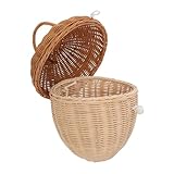 GLSTOY Rattan-korb, Kleiner Deckelkorb Für Kinder, Weiden-aufbewahrungskorb Für Spielzeug, Niedlicher Aufbewahrungskorb Für Kinderzimmer, Spielzeugkiste Für Kinder