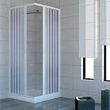 Duschkabine, 70 x 100 cm, aus PVC, Modell Modell Aquarium mit zentraler Öffnung, Pastellweiß