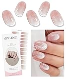 JMEOWIO Nagelfolie Rosa Creme Gel Nail Nagelfolien Selbstklebend Nail Sticker Uv Härtend Dekoration Nageldesign Zubehör