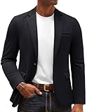 PJ PAUL JONES Jersey Blazer Herren Sportlich Regular Fit Freizeit Modern Business Anzugjacke 1 Knöpfe, Schwarz, XL