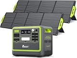 FOSSiBOT F2400 Powerstation 2040Wh mit 2×200W Solarpanel, LiFePO4 Solargenerator mit 2400W AC Ausgängen (4800W Peak) Stromspeicher Notstromaggregat für Outdoor-Camping, Autoreisen,