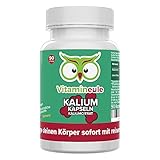 Kalium Kapseln - hochdosiert - 200mg elementares Kalium - Qualität aus Deutschland - reines Kaliumcitrat ohne künstliche Zusätze - vegan - laborgeprüft - kleine Kapseln statt Tabletten - Vitamineule®