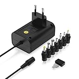ANSMANN APS 1000 Netzteil 12V - Netzstecker bis max. 1000mA (mit 7 universal Adapter Stecker) Netzadapter zur Stromversorgung vieler Elektrokleingeräte von 3-12 Volt regelbar