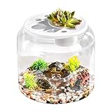 Geräumiger Turtle Habitat, Großer Turtle Tank, Transparentes Turtle Aquarium, Turtle Tank mit Deckel, abnehmbarer Turtle Tank, Turtle Tank Belüftung, Easy Cleaning Turtle Tank für die meisten Turtles