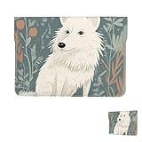 Laptoptasche aus Leder, Laptophülle, Hund, sitzend auf dem Boden, Laptoptasche, stoßfeste Schutzhülle