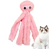 Plush Cat Toys Kitten Chew - Soft Teething Toy, Interactive Cartoon Octopus Pillow, Indoor Durable Pet Play Accessory | Toy for Cats Fun Engagement Supplies