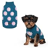 Spark Paws Strick Hundepullover – Ultrasofter, Warmer Winterpullover für kleine, mittlere & große Hunde – Dehnbarer Hundepullover für French Bulldogs, Pitbulls, Hündinnen & Rüden, (Flower,M)