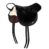 Werner Christ Fellsattel Basic Plus baumloser Lammfell-Sattel aus echtem Fell, mit herausnehmbaren Polstern, Bareback-pad, Pferde-Sattel in braun, Größen: Shetty