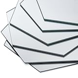 GOLD&CHROME UNIQUE DESIGN Kristall Spiegel - Hexagon Wandspiegel für Wohnzimmer - Badezimmerspiegel - 6 teiliger Sechseckig Spiegelset - 24cm x 21cm x 0,3cm - C-Kante