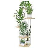 Bamworld Blumenständer Pflanzenständer Blumenhocker Pflanzenregal Indoor Weiss Blumenregal Blumentreppe Metall Outdoor Balkon Deko Wohnzimmer Blumentopf Zimmerpflanzen Pflanztisch(Weiß)