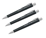Faber-Castell Kugelschreiber POLY BALL 241199 0,5mm M, ergonomische Dreieckform, rutschfester Schaft, mit Metallclip, dokumentenecht Schwarz (3 Stück)