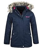 Trollkids Oslo XT Mädchen wasserdichter Wintermantel, Marineblau/Magenta, Größe 116