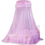 Alvinlite Atmungsaktives Kuppel-Mückennetz, rund, Sommer, Babybett, Netz, Betthimmel, Bettnetz, Kinderzimmer-Dekoration, -007 (Rosa) Kuppel