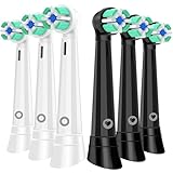 6er Ersatzköpfe kompatibel mit Oral b iO Serie 3/4/5/6/7/8/9/10,Bürstenköpfe Kompatibel mit Oral B iO aufsteckzahnbürsten, schwarz/weiß