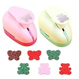 Zuzer Motivstanzer 2 Stück Papierstanzer Motivlocher Stanzer Set,Groß Ausstanzer Kinder Motivstanzer 2 Formen für DIY Scrapbook Fotoalbum Handwerk